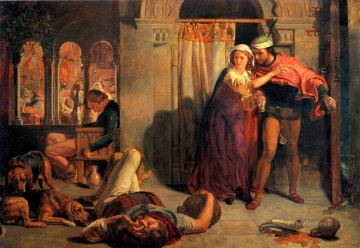 The flight of Madeline and Porphyro during the Drunkenness attending the Reve British William Holman Hunt Oil Paintings